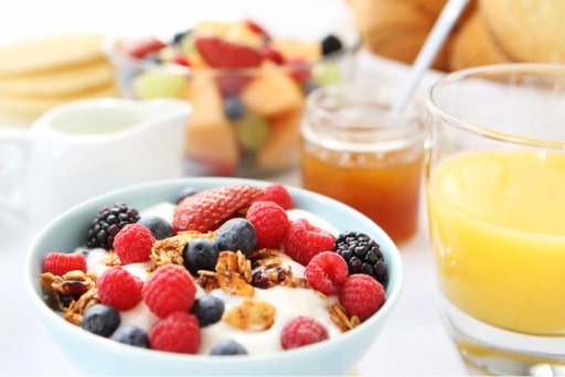 photo of yogurt with fruits