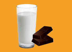 牛奶和巧克力的照片