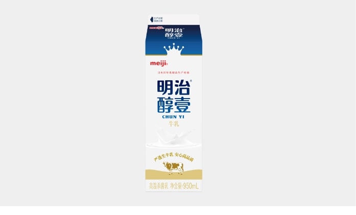 在中国销售的牛奶照片