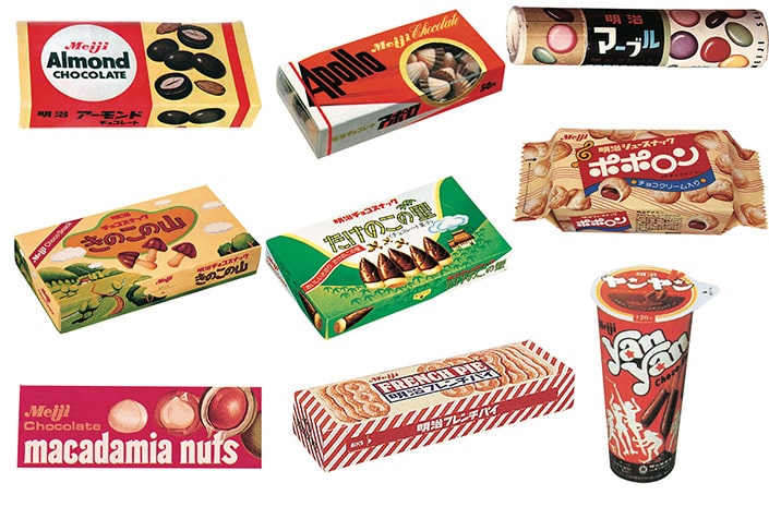 1950 年代至 1970 年代出售的旧糖果照片。