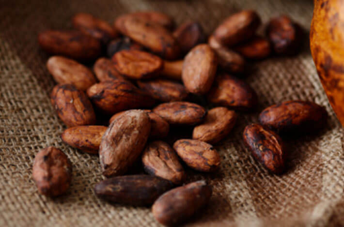 Photo of roasted cocoa beans