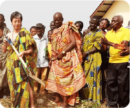 Pledging ceremony at the planned site of construction