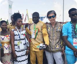 Award winner cocoa farmers (third from the right)