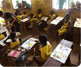 Class of elementary school students