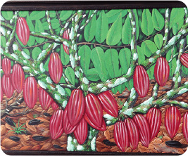 Cocoa painting at the entrance of the city office