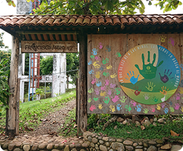 Entrance to an elementary school in the farm area