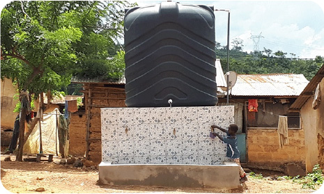 Built a well with a water storage tank