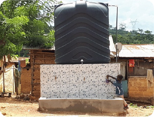 Built a well with a water storage tank