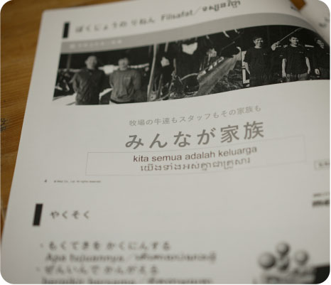 Material that includes the native language of each international staff member