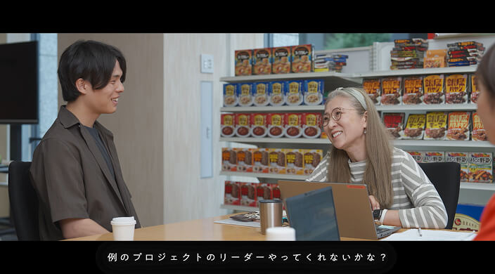 screenshots of scenes from the video featuring Nishina