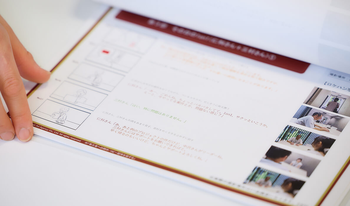 photo of storyboard created during video development