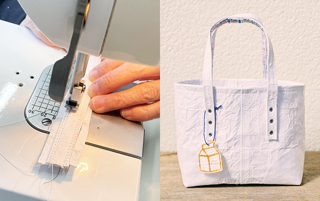 写真：「明治おいしい牛乳バック」完成2